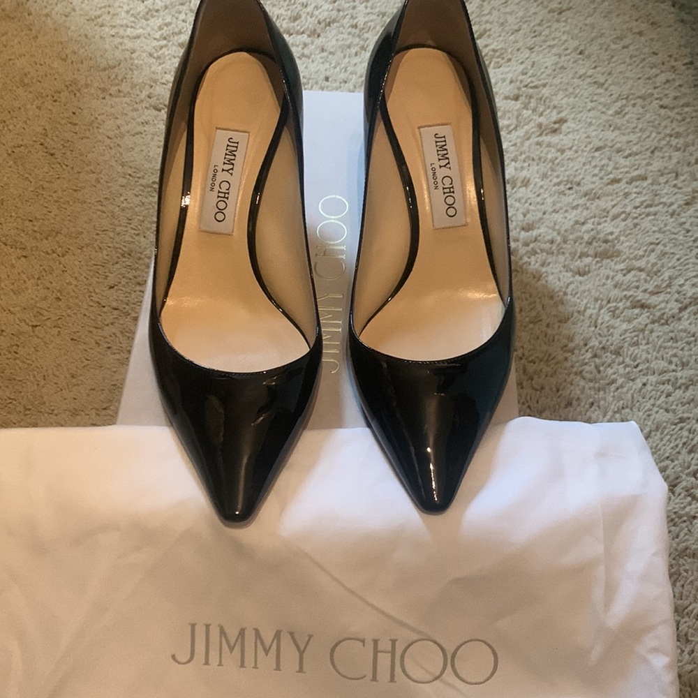 JIMMY CHOO Black Patent-Leather Heels - Picture 6 of 9